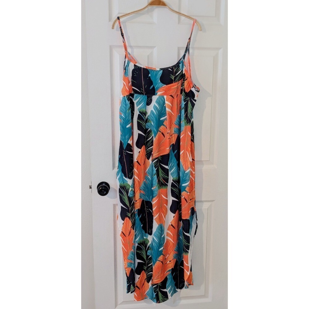 Camdoria Maxi Dress Tropical‎ Print Sleeveless Vacation Summer Dress XXL NWT - Picture 5 of 9